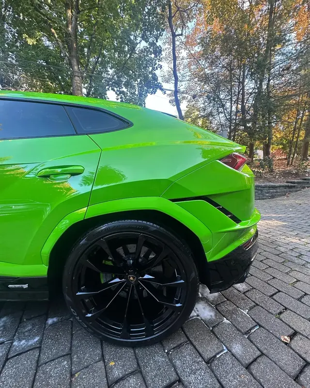 Lime green Lamborghini Urus with a ceramic coated finish